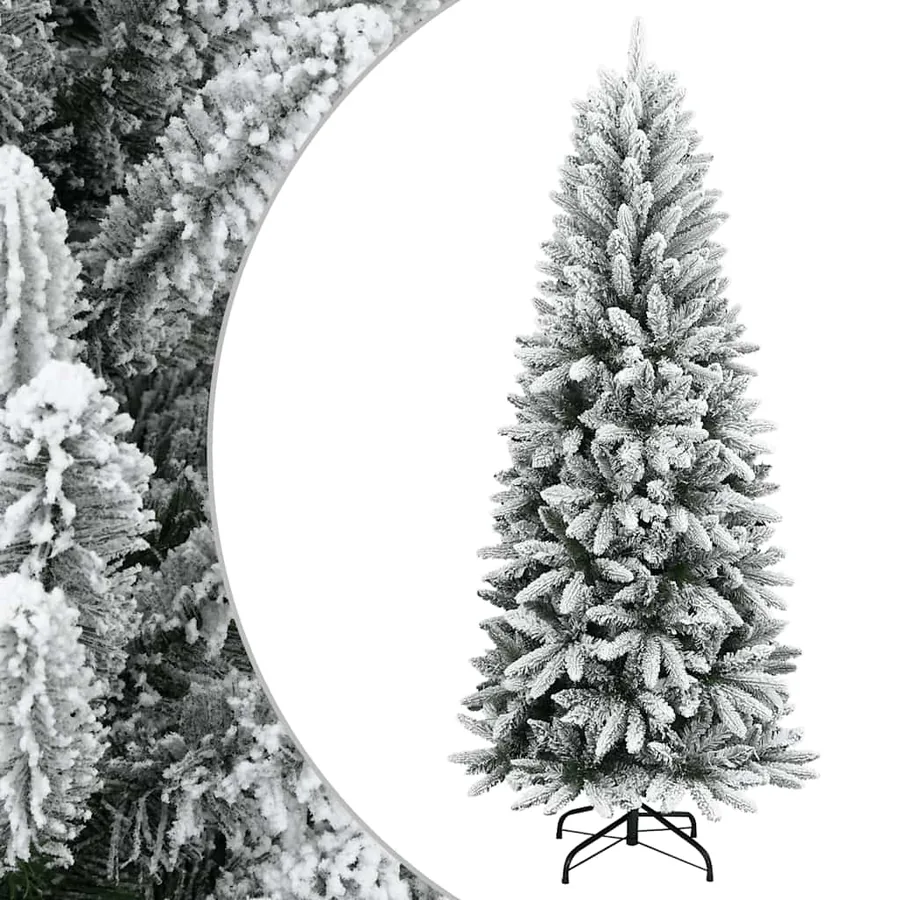Sapin de Noël artificiel avec neige floquée 120 cm PVC et PE