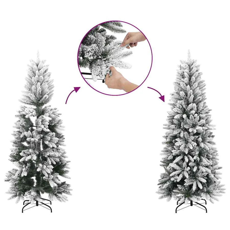 Sapin de Noël artificiel avec neige floquée 120 cm PVC et PE - 7