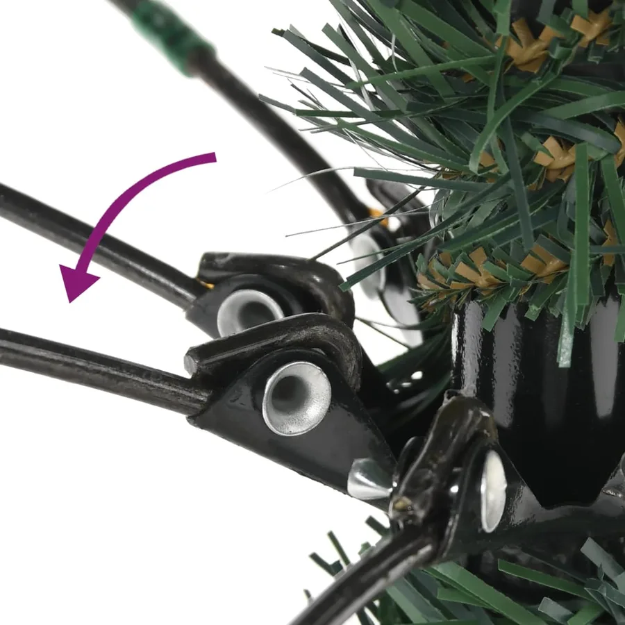 Sapin de Noël artificiel avec support Vert 210 cm PVC - 4