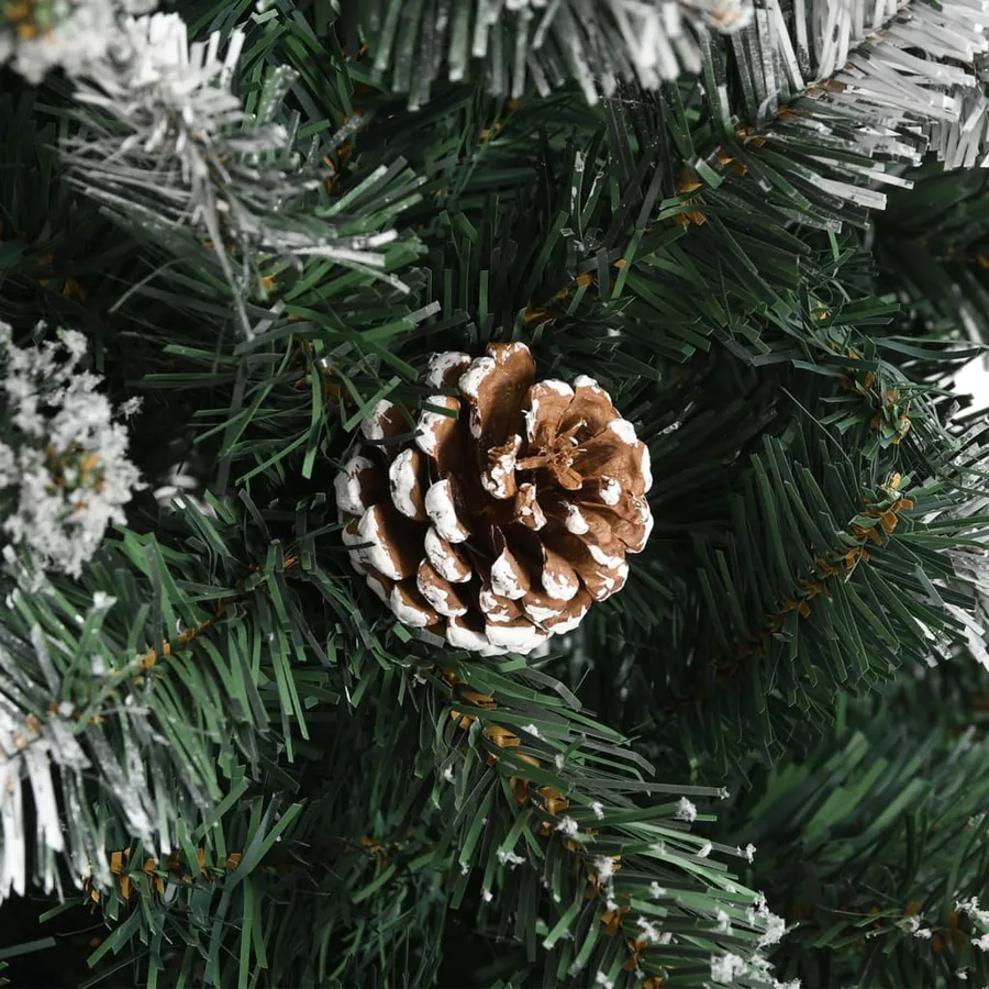 Sapin de Noël artificiel avec support Vert 210 cm PVC - 6