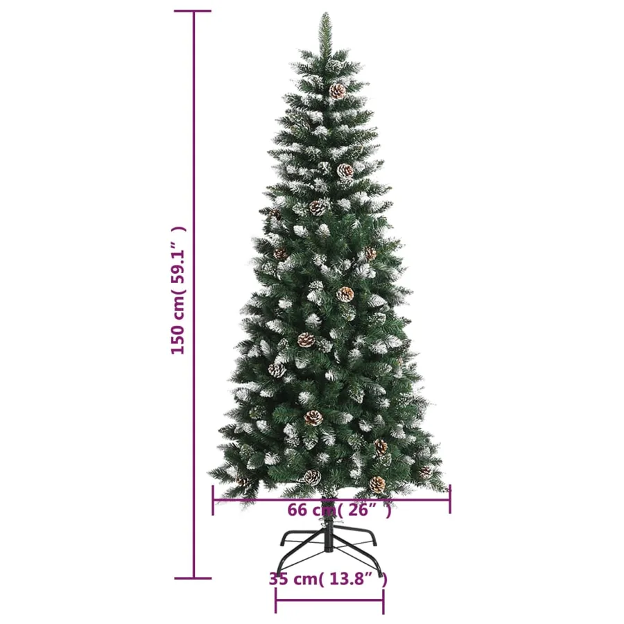 Sapin de Noël artificiel avec support Vert 150 cm PVC - 9