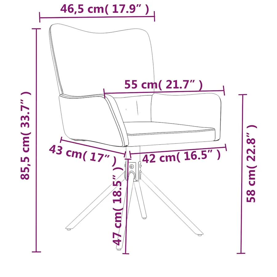 Chaises pivotantes à manger lot de 2 Jaune Velours - 10