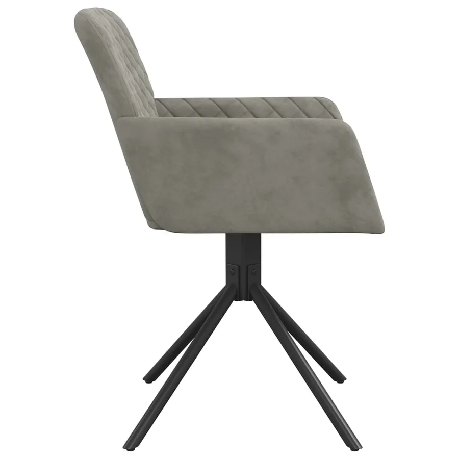 Chaises pivotantes à manger lot de 2 Gris clair Velours - 5