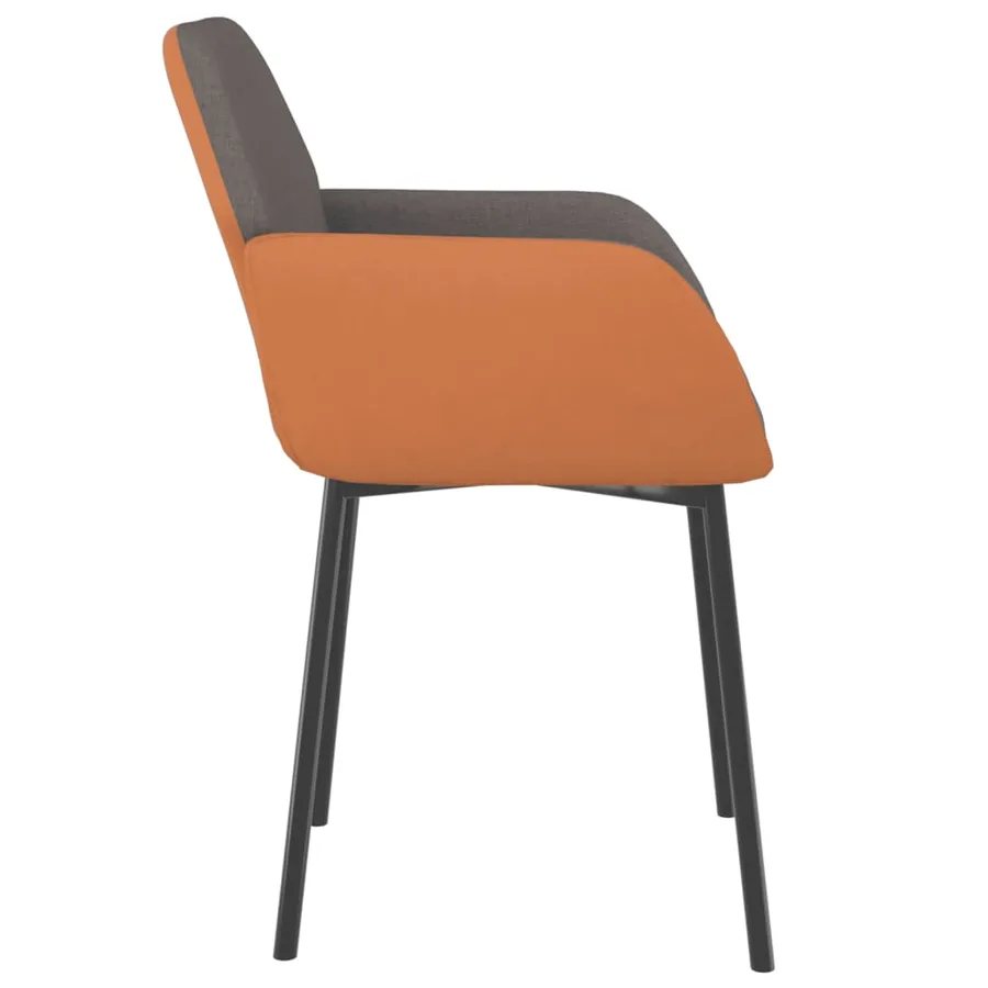 Chaises à manger lot de 2 gris foncé tissu et similicuir - 5