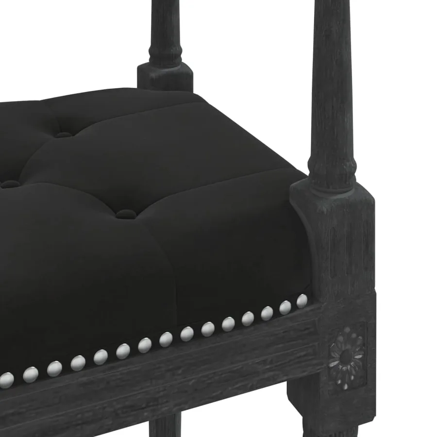 Banc Noir 110x40x70 cm Velours - 5