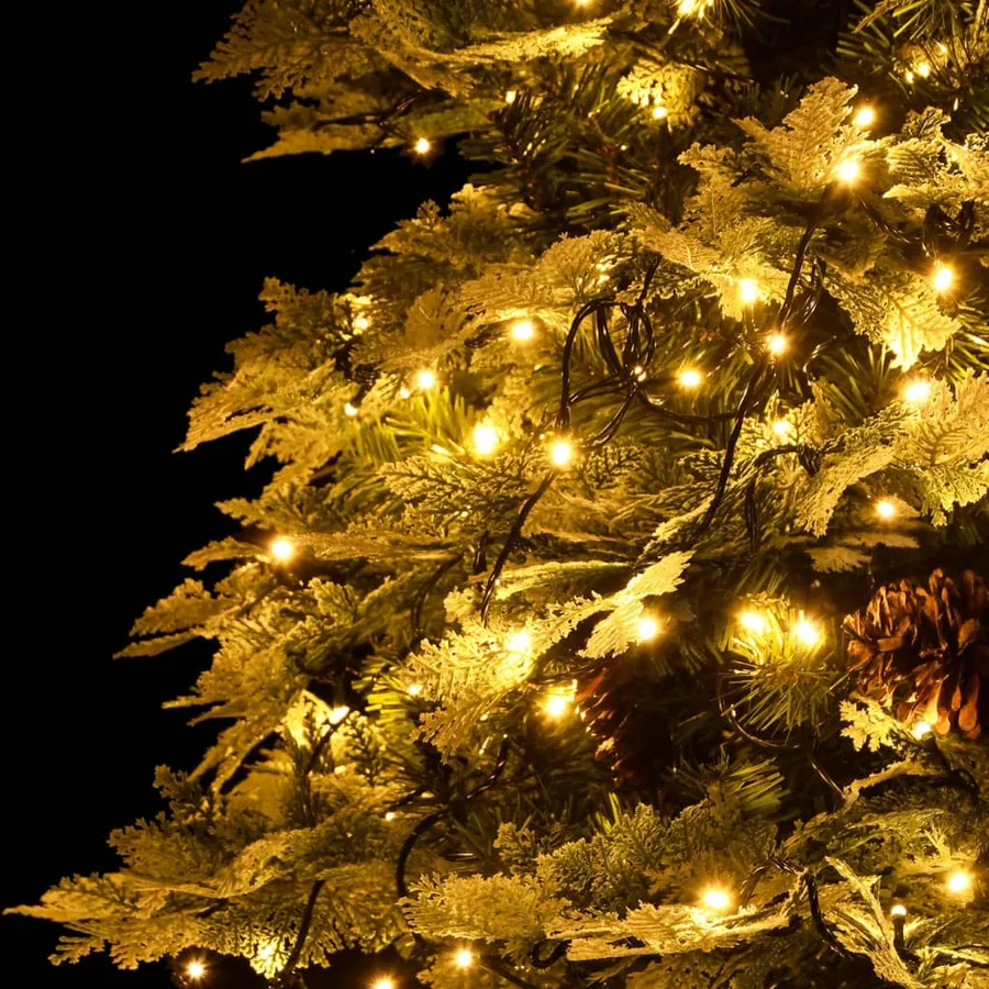 Sapin de Noël pré-éclairé et pommes de pin vert 195cm PVC et PE - 6