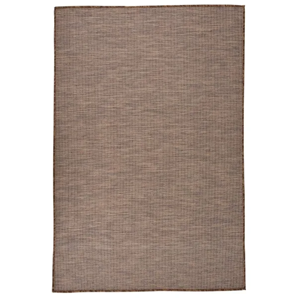 Tapis à tissage plat d'extérieur 120x170 cm Marron