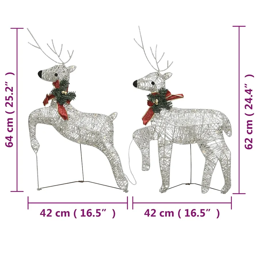 Rennes de Noël 2 pcs Doré 40 LED - 7