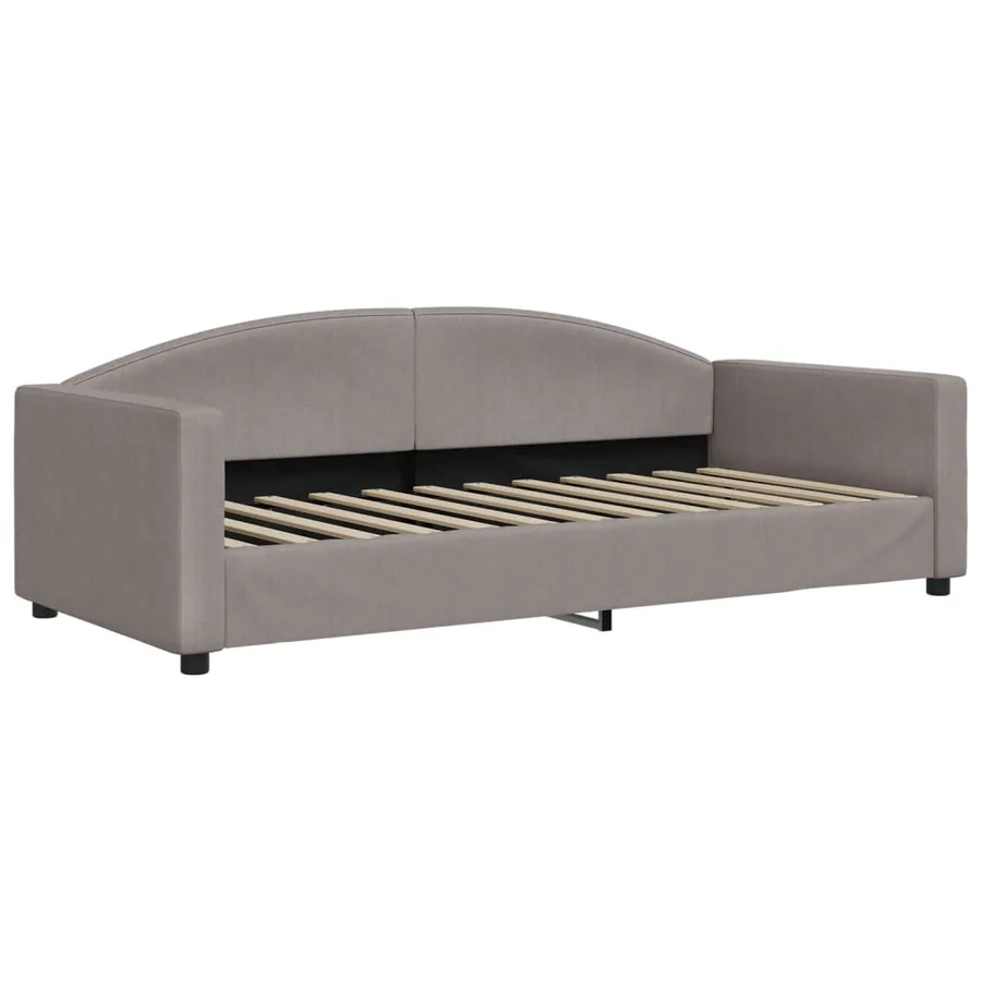 Lit de jour avec gigogne sans matelas taupe 90x200 cm - 6