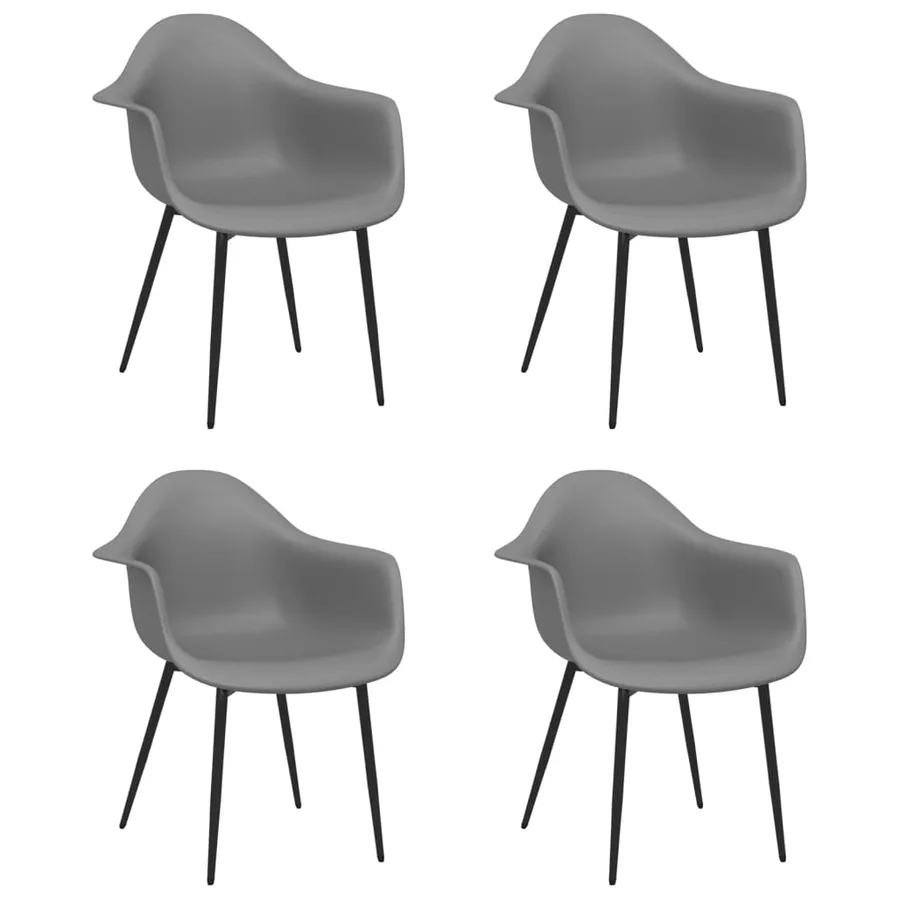 Chaises à manger lot de 4 gris PP - 2