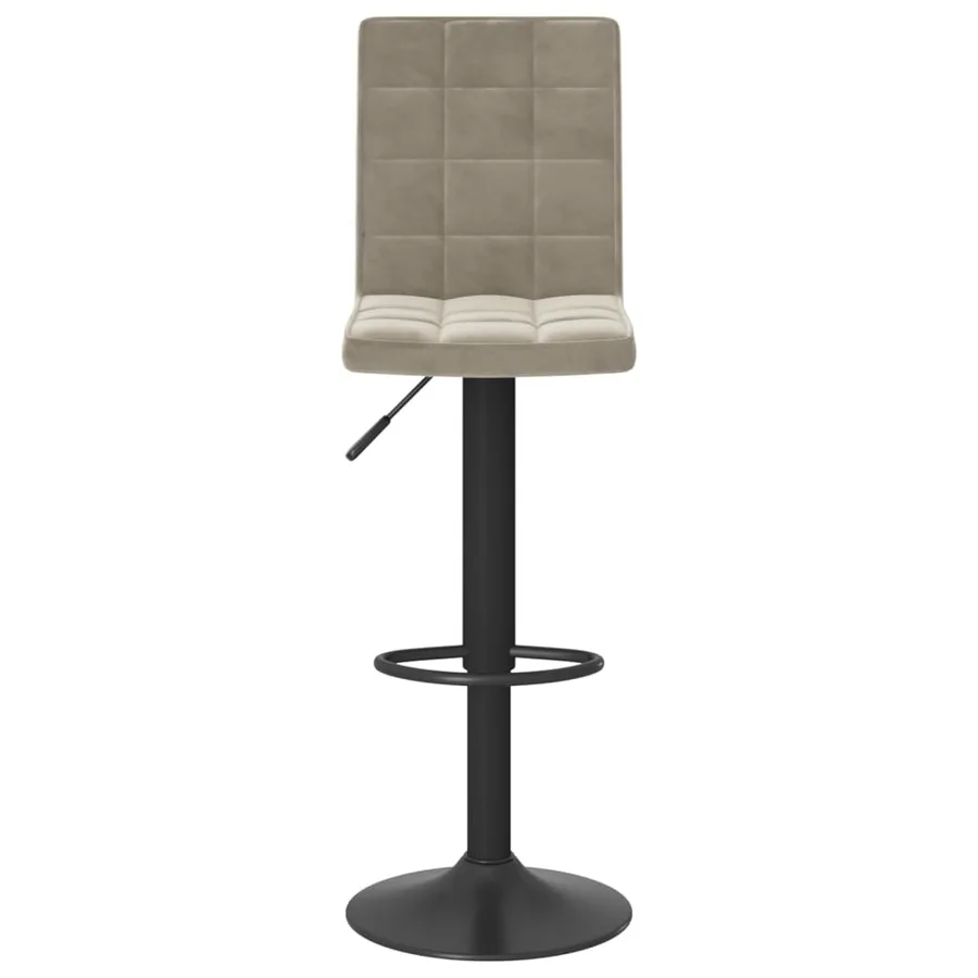 Tabourets de bar lot de 2 gris clair velours - 4