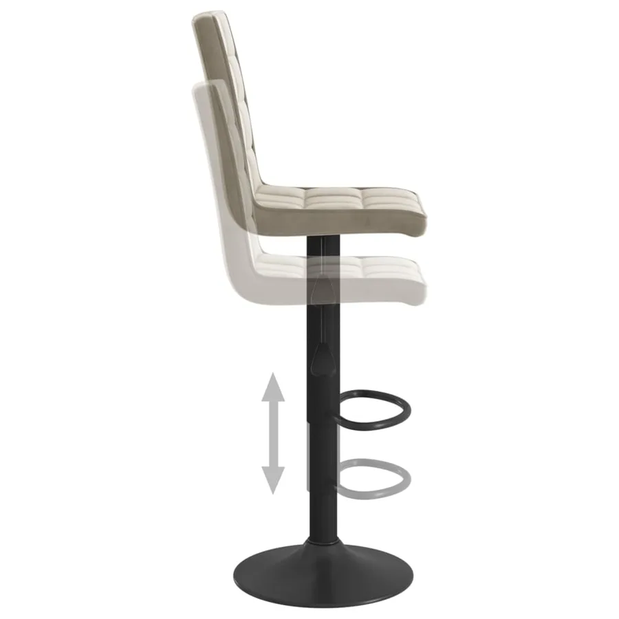 Tabourets de bar lot de 2 gris clair velours - 7