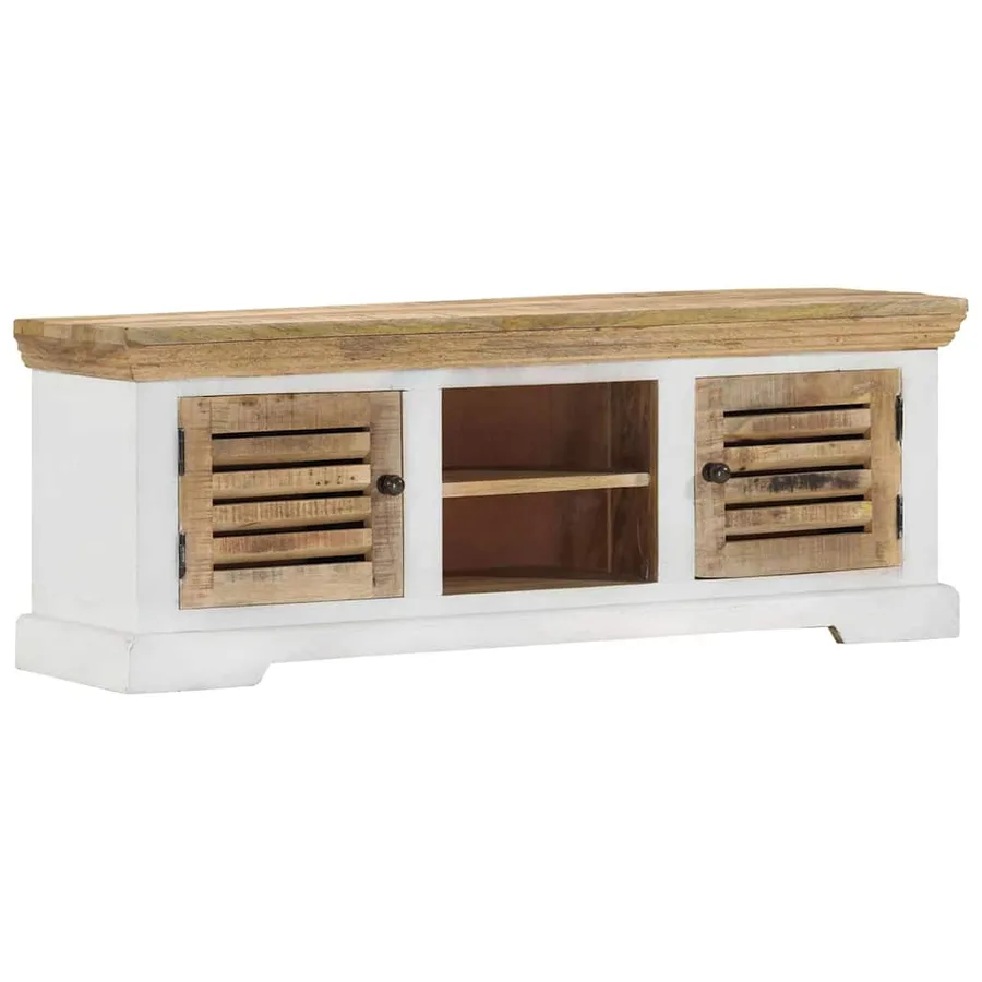 Meuble TV 110x30x40 cm Bois massif de manguier - 12