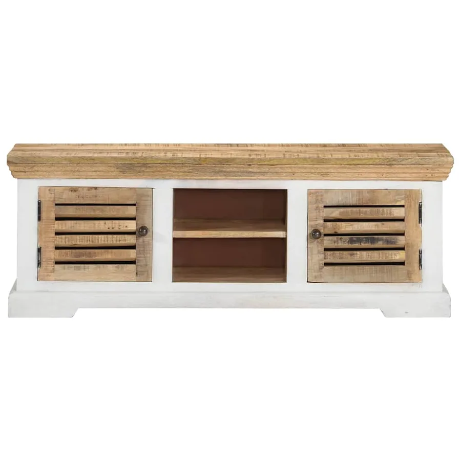 Meuble TV 110x30x40 cm Bois massif de manguier - 2