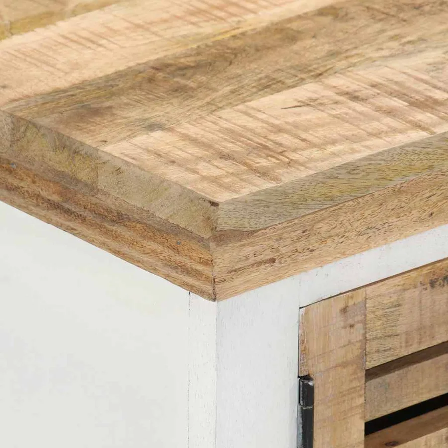 Meuble TV 110x30x40 cm Bois massif de manguier - 6