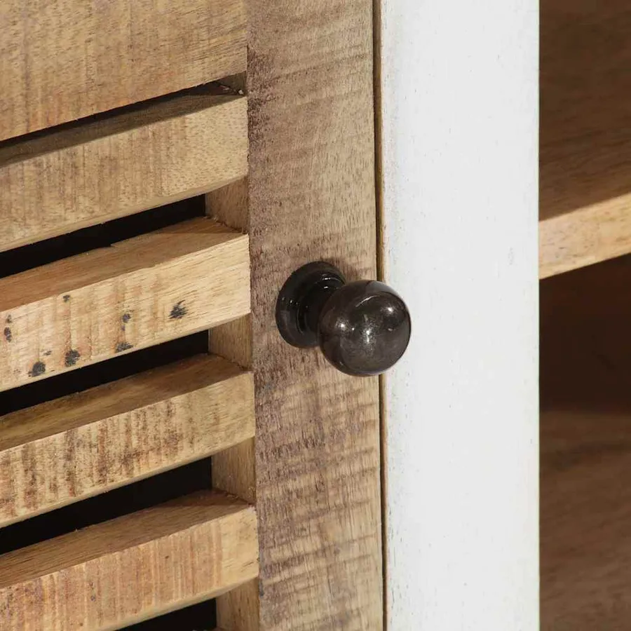 Meuble TV 110x30x40 cm Bois massif de manguier - 7