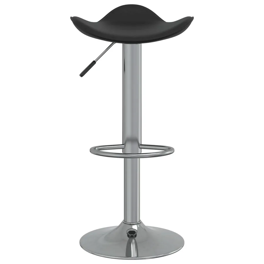 Tabourets de bar lot de 2 noir acier chromé et cuir artificiel - 4