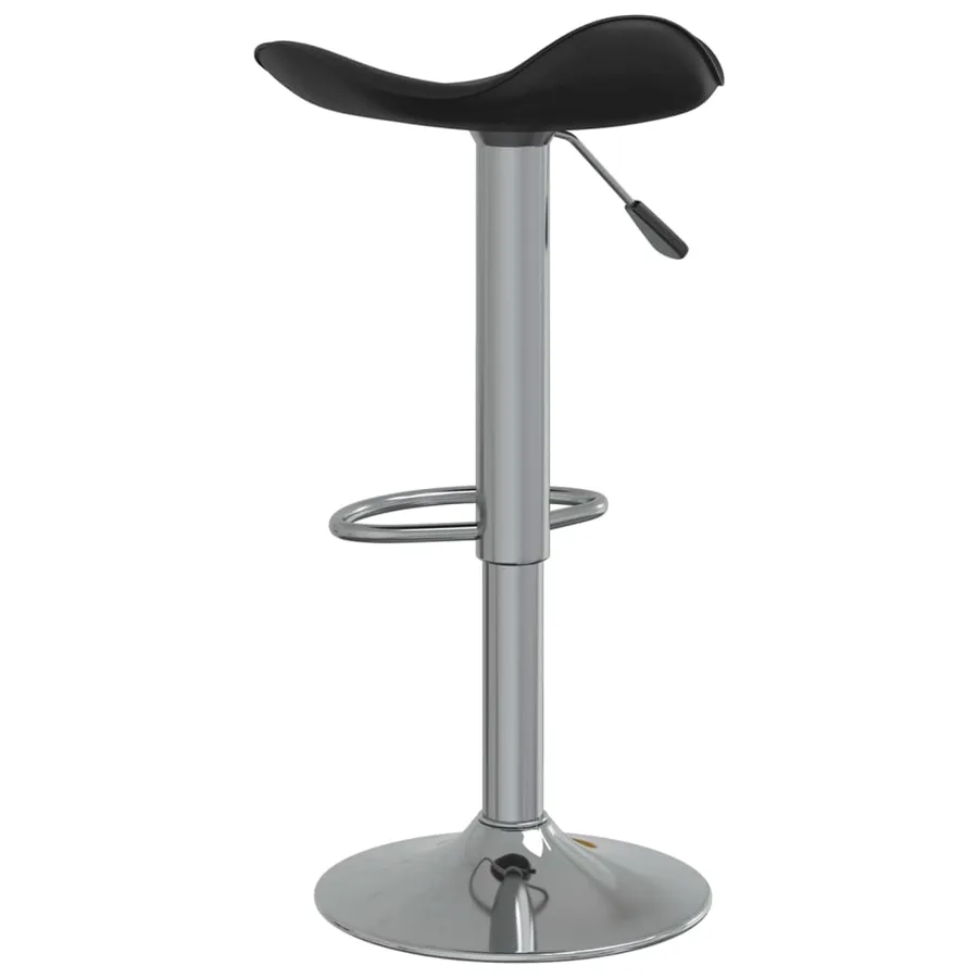 Tabourets de bar lot de 2 noir acier chromé et cuir artificiel - 6