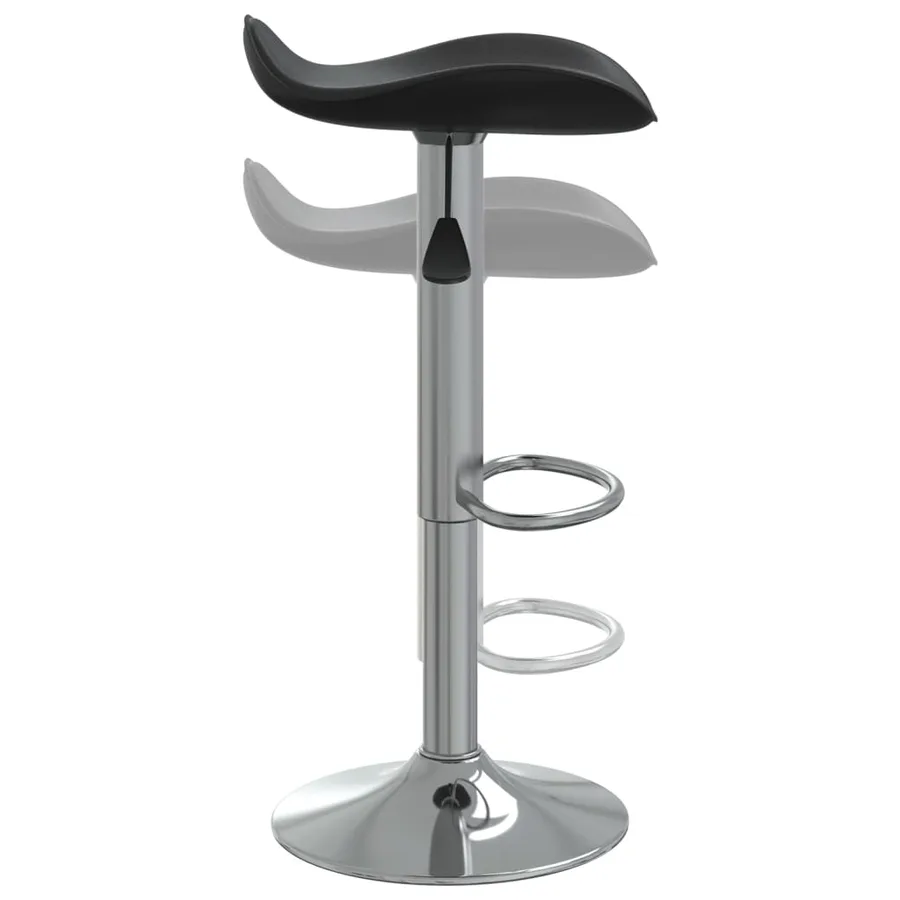 Tabourets de bar lot de 2 noir acier chromé et cuir artificiel - 7