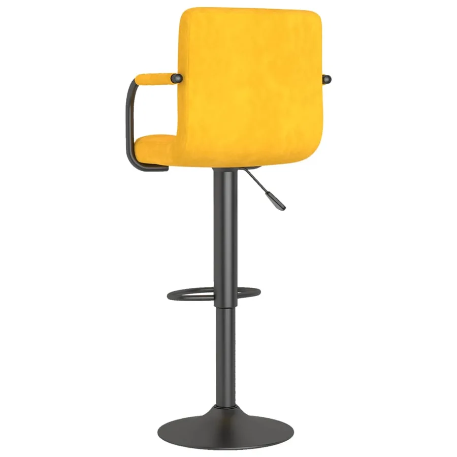 Tabouret de bar Jaune moutarde Velours - 5