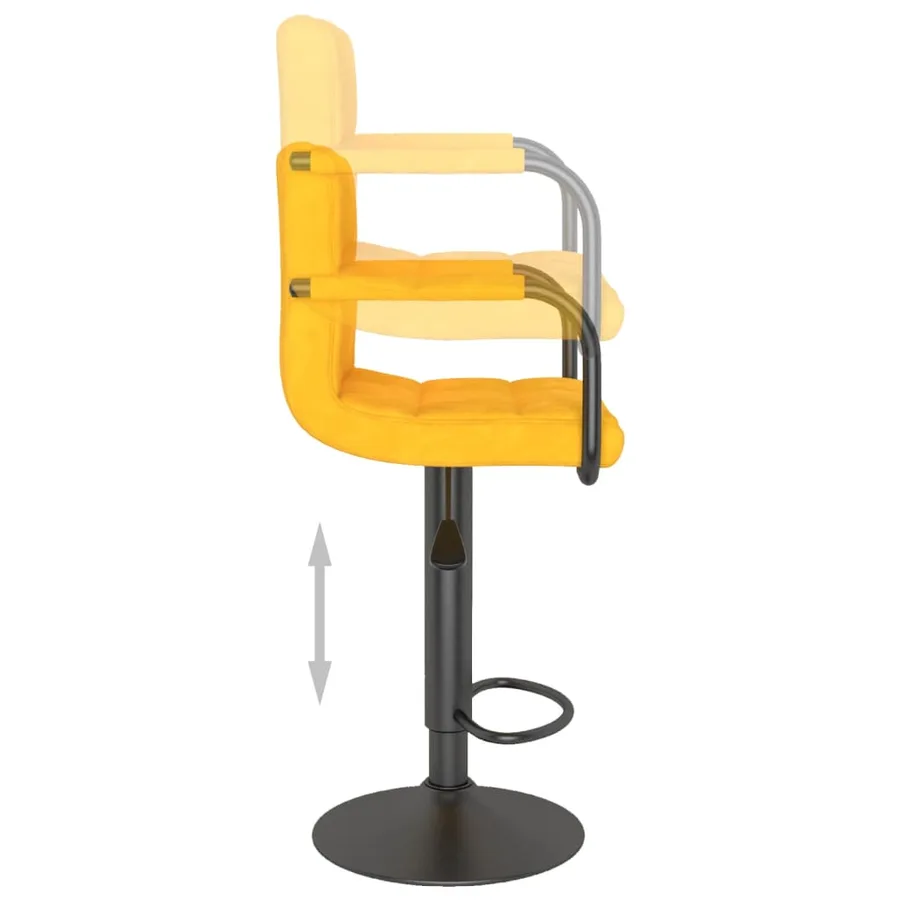 Tabouret de bar Jaune moutarde Velours - 6