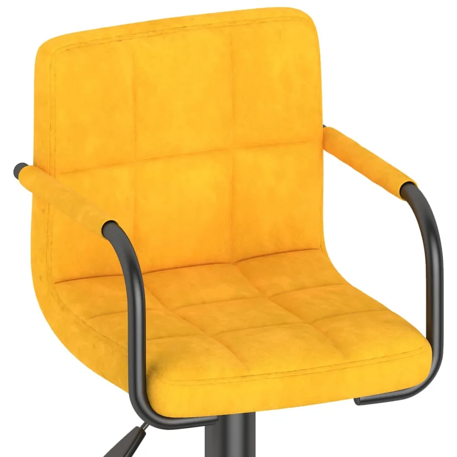 Tabouret de bar Jaune moutarde Velours - 7