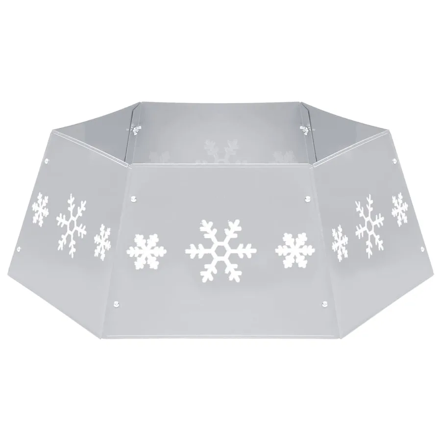 Jupe de sapin de Noël Argenté et blanc Ø68x25 cm - 2
