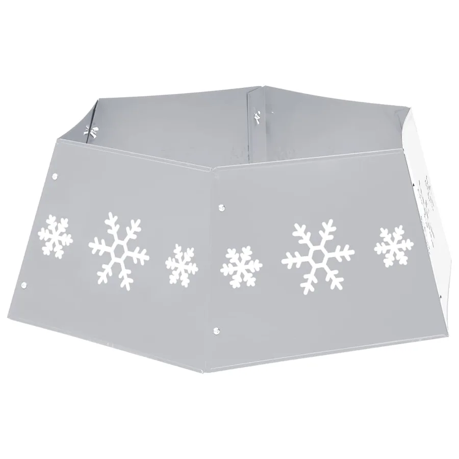 Jupe de sapin de Noël Argenté et blanc Ø68x25 cm - 4