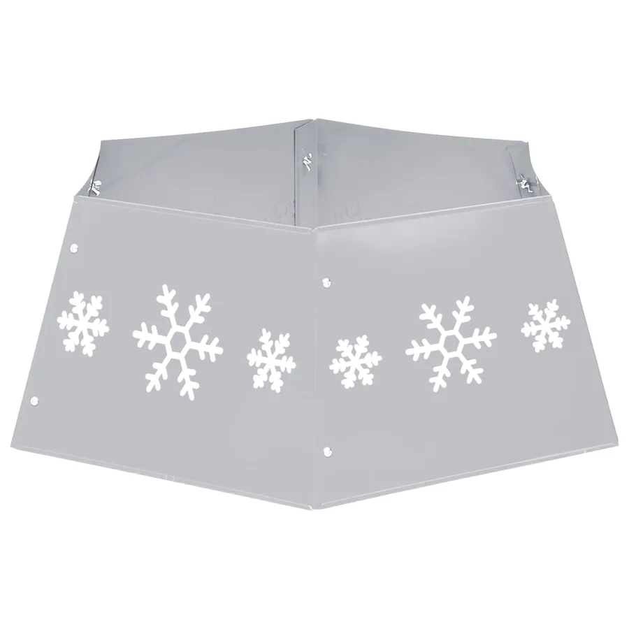 Jupe de sapin de Noël Argenté et blanc Ø68x25 cm - 5