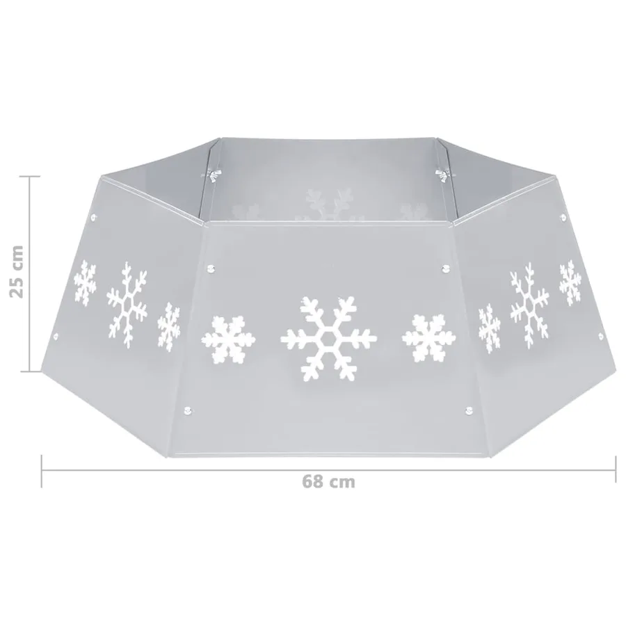 Jupe de sapin de Noël Argenté et blanc Ø68x25 cm - 7