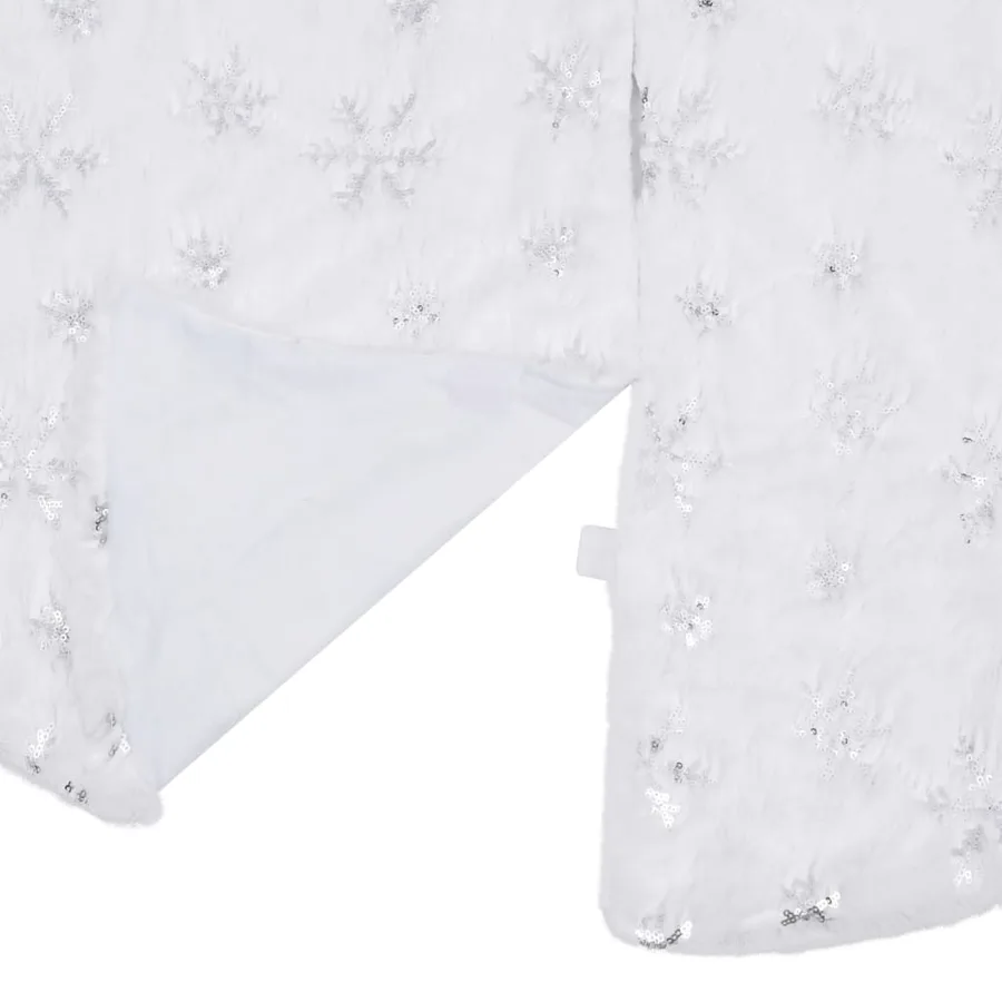 Jupe de sapin de Noël de luxe blanche 122 cm en fausse fourrure - 3