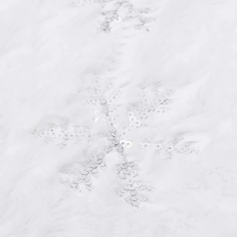 Jupe de sapin de Noël de luxe blanche 122 cm en fausse fourrure - 5