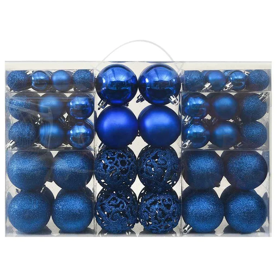 Ensemble de boules de Noël 100 pcs Bleu - 2