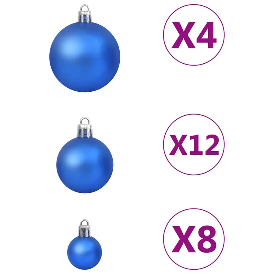 Ensemble de boules de Noël 100 pcs Bleu - 5