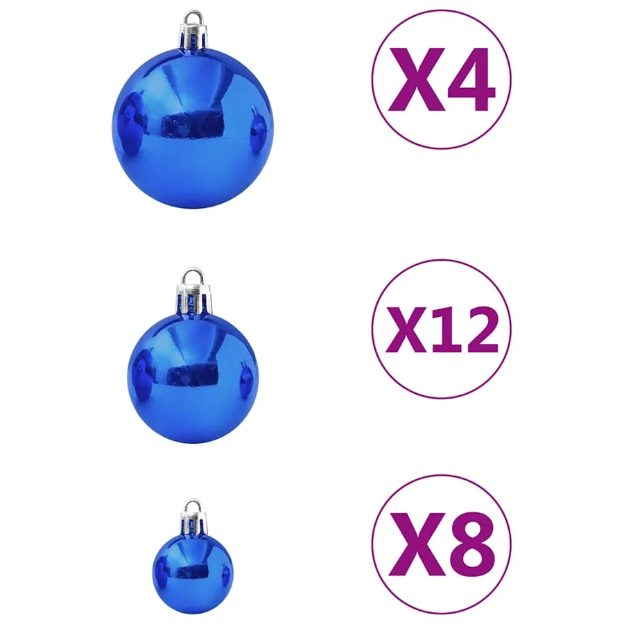 Ensemble de boules de Noël 100 pcs Bleu - 6