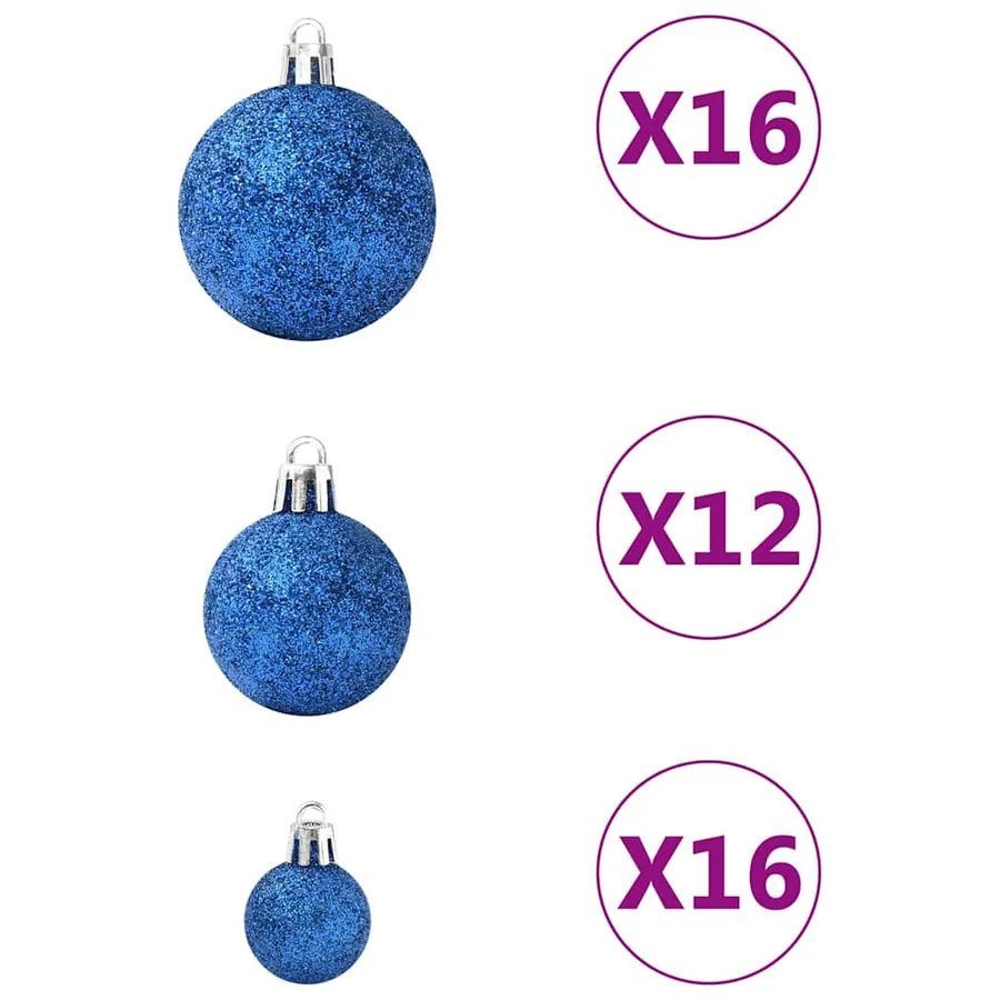 Ensemble de boules de Noël 100 pcs Bleu - 7