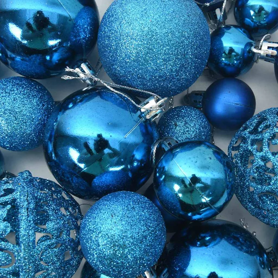 Ensemble de boules de Noël 100 pcs Bleu - 8