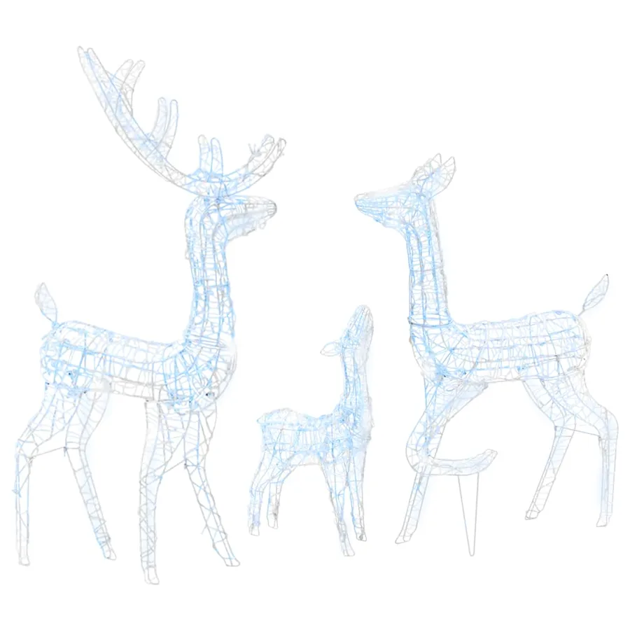 Famille de rennes de décoration Acrylique 300 LED blanc froid - 2