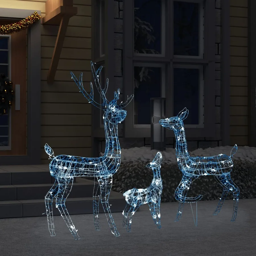 Famille de rennes de décoration Acrylique 300 LED blanc froid - 3