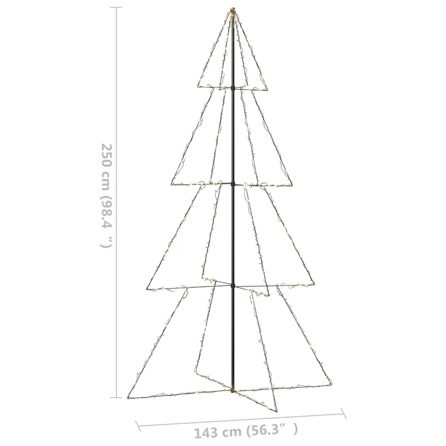 Arbre de Noël cône 360 LED d'intérieur/d'extérieur 143x250 cm - 7