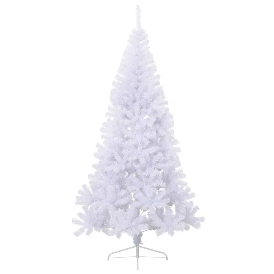 Sapin de Noël artificiel moitié avec support blanc 240 cm PVC - 2