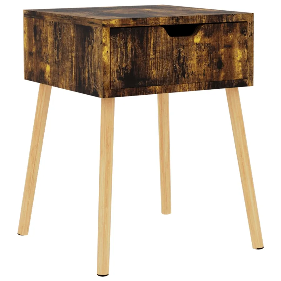 Table de chevet chêne fumé 40x40x56 cm Bois d'ingénierie - 2