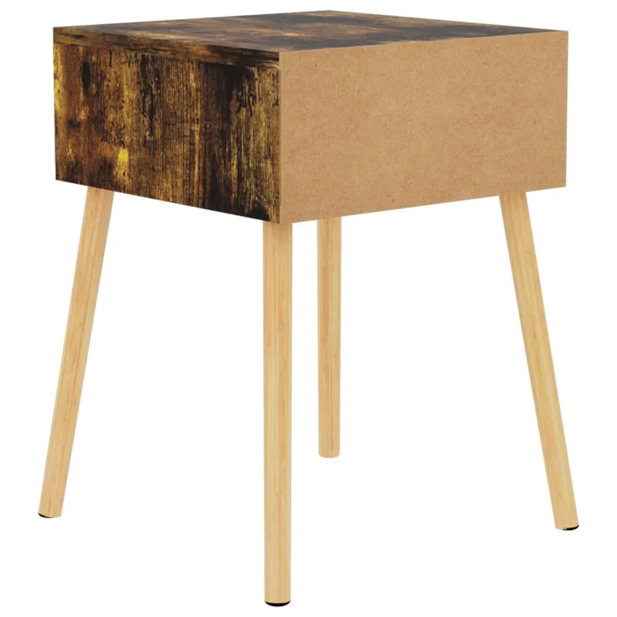 Table de chevet chêne fumé 40x40x56 cm Bois d'ingénierie - 5