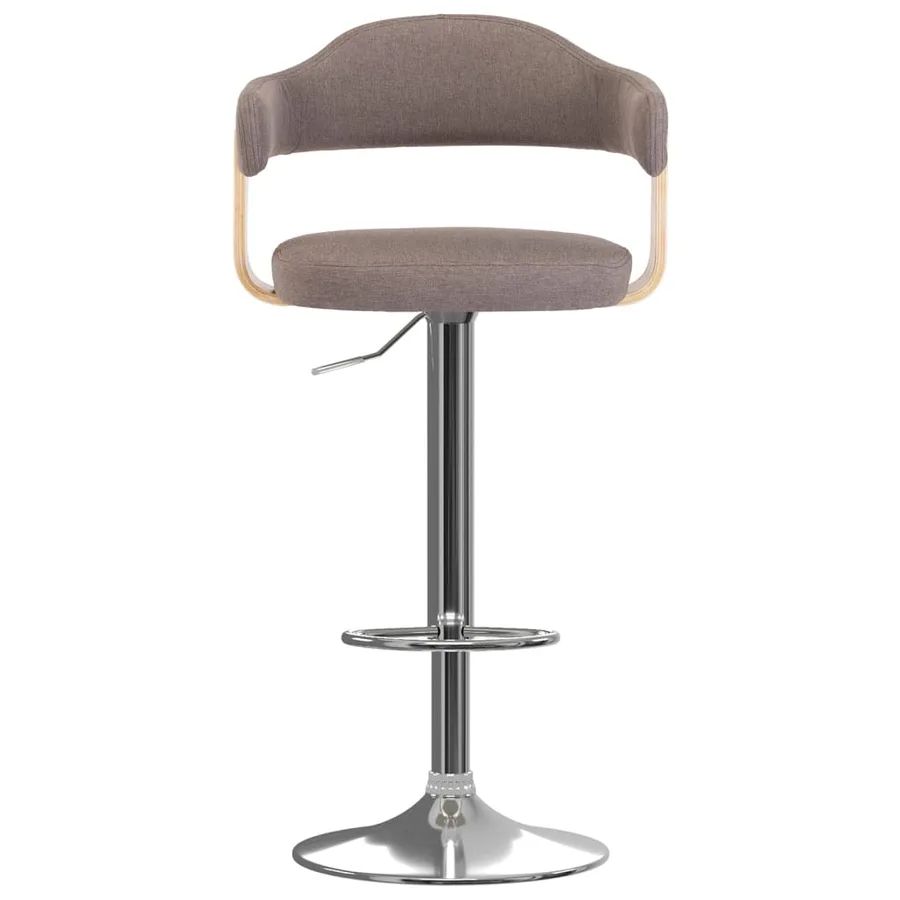 Tabourets de bar lot de 2 taupe bois courbé et tissu - 3