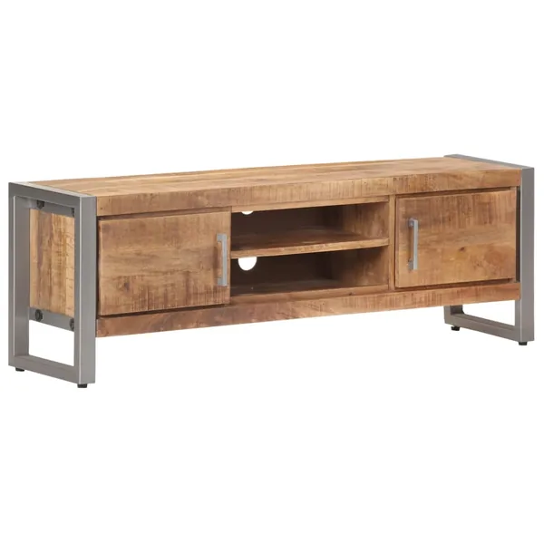 Meuble TV 120x30x40 cm Bois de manguier brut