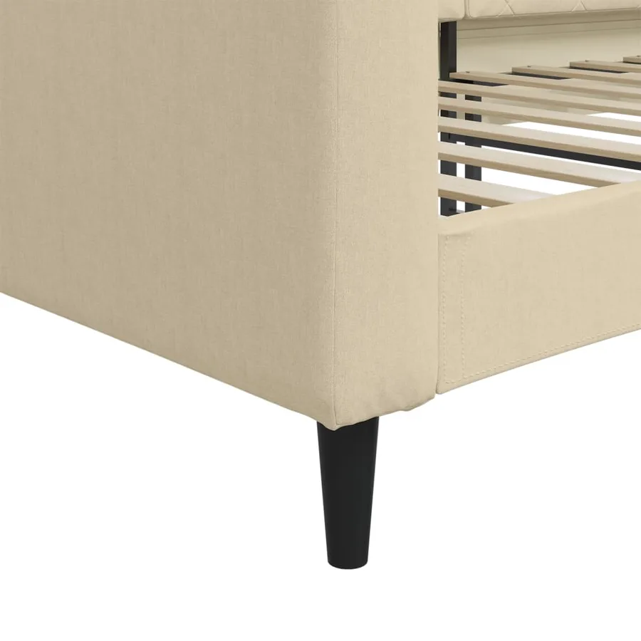 Lit de repos sans matelas crème 90x200 cm tissu - 6