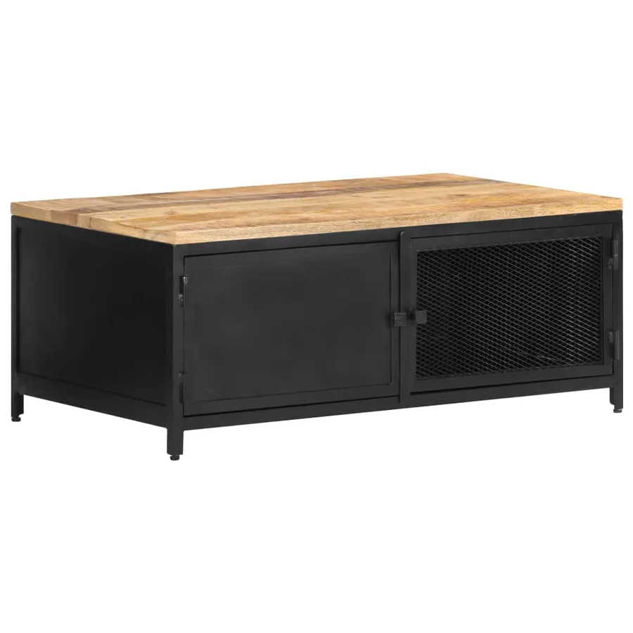 Table basse 90x50x37 cm Bois massif de manguier brut - 9