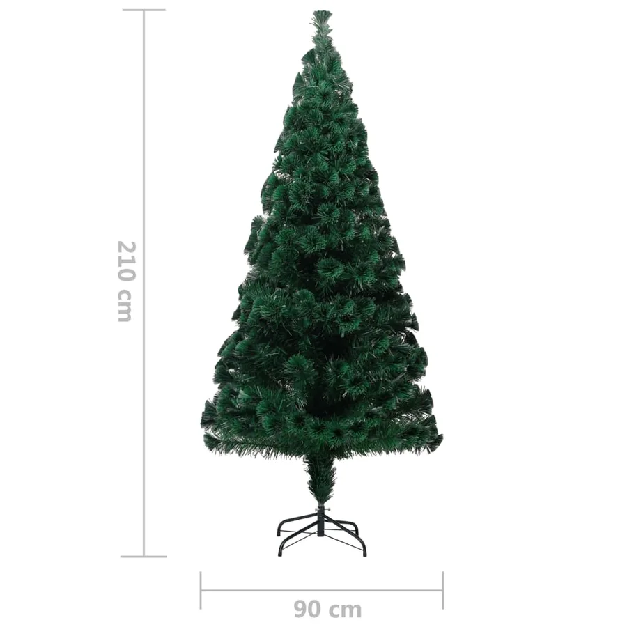 Sapin de Noël artificiel avec support vert 210 cm fibre optique - 10