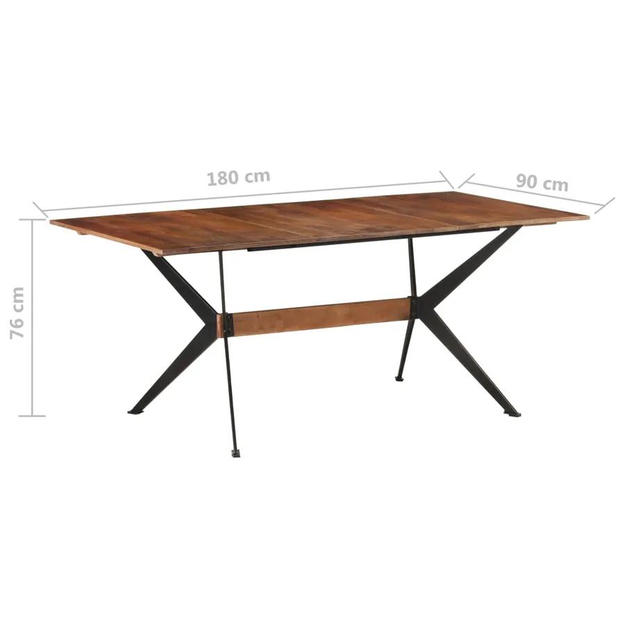 Table à manger 180x90x76 cm Bois de manguier massif - 6