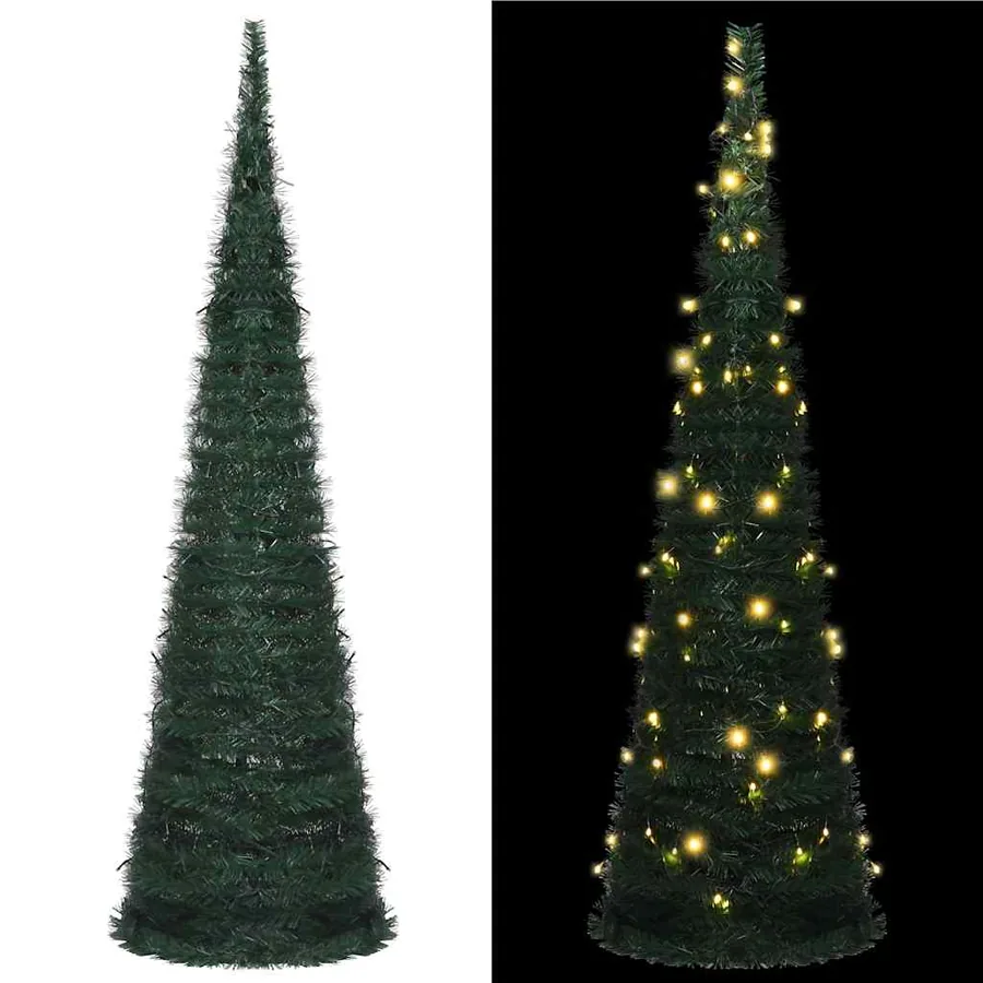 Sapin de Noël artificiel pré-éclairé avec guirlandes vert 210cm